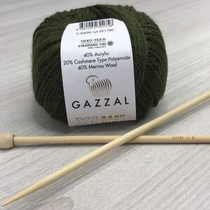Пряжа Gazzal Baby Wool XL цвет 840 Хаки