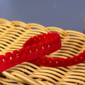 Резинка ажурная, отделочная 12мм - красный #2