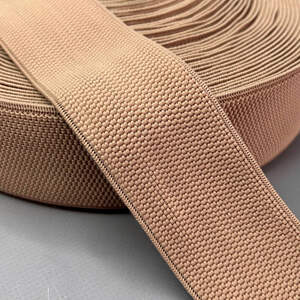 Резинка поясная, манжетная - 6см/25ярд. бежевый светлый