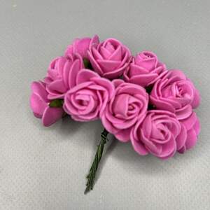 Розочки из фоамирана (12шт) цвет - Малиновый