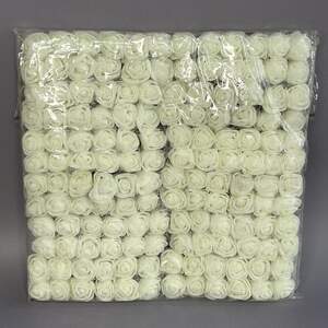 Розочки из фоамирана с фатином (144шт) Айвори