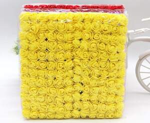 Розочки с фатином из фоамирана (144шт) Желтый
