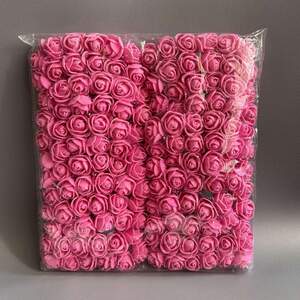 Розочки с фатином из фоамирана (144шт) Малиновый