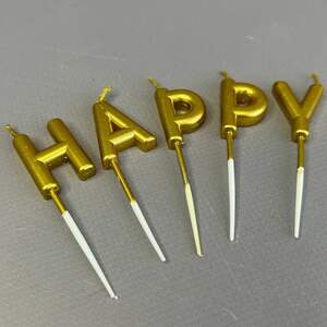 Свечи для торта Happy Birthday - золото Свечи для торта Happy Birthday - золото