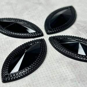 Стразы акриловые пришивные 25х50 мм, черный маркиз