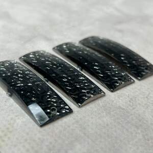 Стразы акриловые пришивные планка 15х45 мм, черный прозрачный