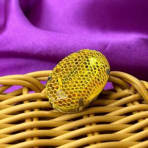 Стразы в цапах пришивные, овальные 20х28 мм - желтый