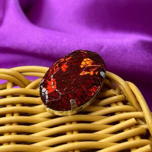 Стразы в цапах пришивные, овальные 20х28 мм - красный