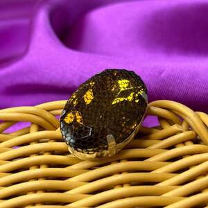 Стразы в цапах пришивные, овальные 20х28 мм - янтарный