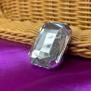 Стразы в цапах пришивные, прямоугольные 28х38 мм - кристалл