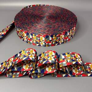 Стропа ременная для сумок 5 см разноцветная - калейдоскоп