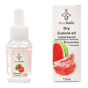 Сухое масло для кутикулы с пипеткой Bee Nails арбуз, 15мл