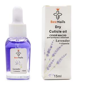 Сухое масло для кутикулы с пипеткой Bee Nails лаванда, 15мл Сухое масло для кутикулы с пипеткой Bee Nails лаванда, 15мл