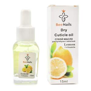 Сухое масло для кутикулы с пипеткой Bee Nails лимон, 15мл