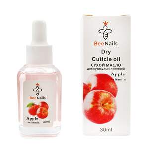 Сухое масло для кутикулы с пипеткой Bee Nails яблоко, 30мл Сухое масло для кутикулы с пипеткой Bee Nails яблоко, 30мл