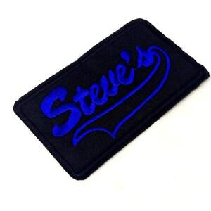 Термонаклейка-нашивка Steves-5,5х10см синяя надпись