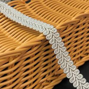 Тесьма косичка Шубная 1,3 см - светло серая