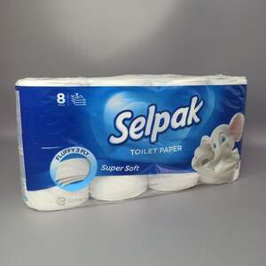Туалетная бумага Selpak 8 рулонов 3 слоя белая