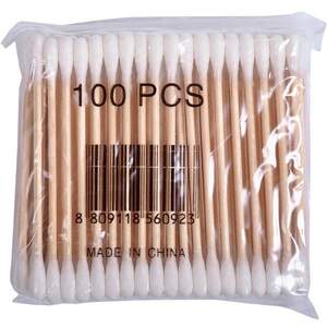 Ушные ватные палочки гигиенические деревянные 100 штук Ушные ватные палочки гигиенические деревянные 100 штук