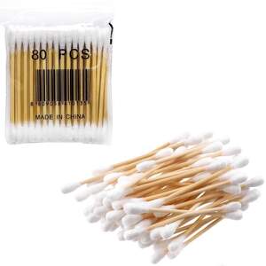 Ушные ватные палочки гигиенические деревянные 80 штук Ушные ватные палочки гигиенические деревянные 80 штук
