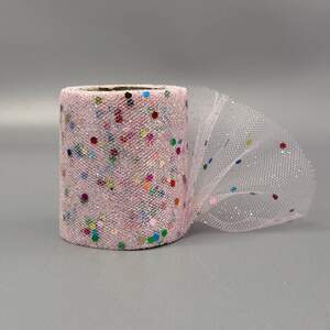 Фатин в рулонах 6см, моток 9 м - нежно-розовый