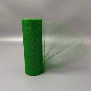 Фатин в рулоне с напылением - 15см, моток 9 м - зеленый