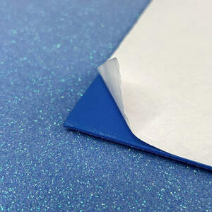 Фоамиран с глиттером клеевая основа 1,6 мм, 1 лист А4 - васильковый