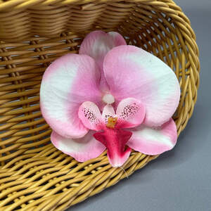 Цветок орхидеи тканевый 8,5 см - розовый