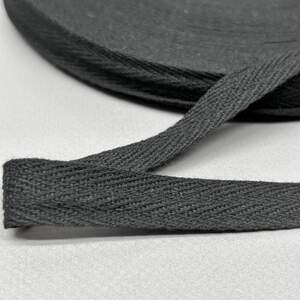 Черная киперная лента 1,5 см (киперная тесьма 15 мм)