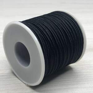 Черный шнур сутажный плоский 3мм, моток 46м Черный шнур сутажный плоский 3мм, моток 46м