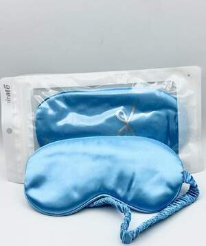 Шелковая маска для сна, Голубая