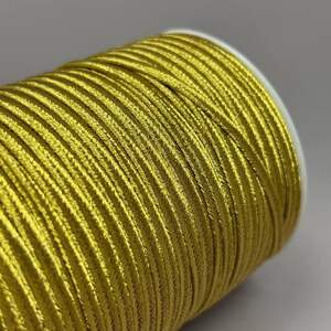 Шнур сутажный, плоский 3мм - золотой