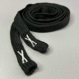 Шнурок 1 см черный 130 см - без концевика Х Шнурок 1 см черный 130 см - без концевика Х