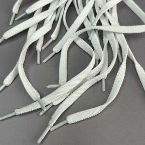 Шнурок для обуви резиновый плоский 100 см длина, Ø 7 мм - белый