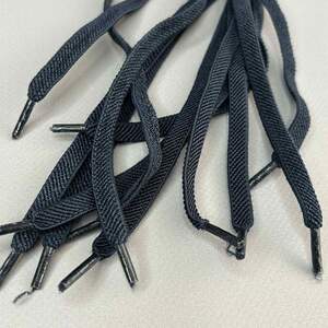 Шнурок для обуви резиновый плоский 100 см длина, Ø 7 мм - синий темный Шнурок для обуви резиновый плоский 100 см длина, Ø 7 мм - синий темный