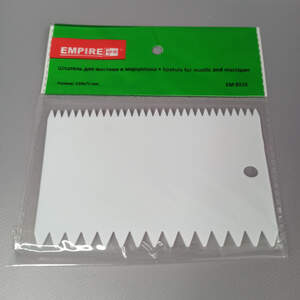 Шпатель-скребок пластиковый кондитерский двухсторонний зубчастый 14 х 8,5 см Шпатель-скребок пластиковый кондитерский двухсторонний зубчастый 14 х 8,5 см