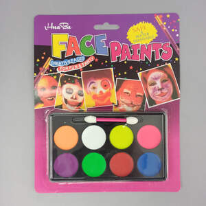 Краска для грима 8 цветов с кисточкой
