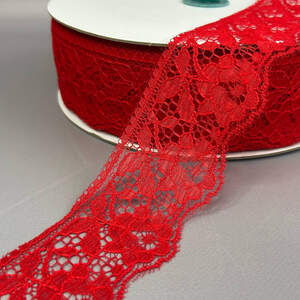 Кружево гипюровое 6 см - красный (#32)