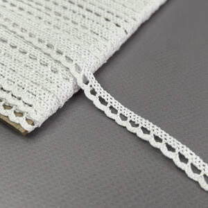 Кружево льняное 9 мм - Белый (М8002)