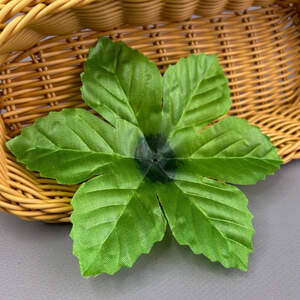 Лист искусственный на ножку 6-ка, 14 см - зеленый