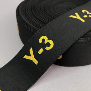 Резинка поясная брендированая 5 см черная с желтым Y-3
