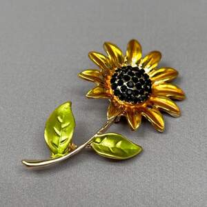Брошь Подсолнух металл
