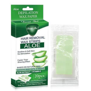 Восковые полоски для депиляции тела с алоэ Dear She, 20 шт