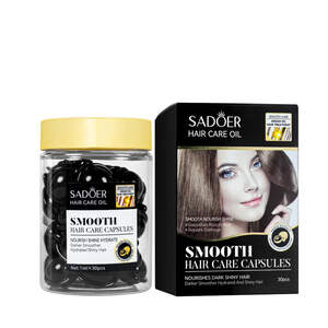 Капсулы для лечения и блеска темных волос Sadoer с аргановым и тунговым маслами, 30шт1 мл