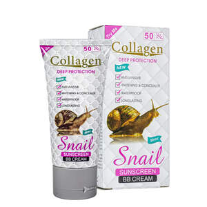 Солнцезащитный BB крем с муцином улитки Collagen Snail, 50 мл