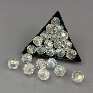 (20 гр) Бусины рондель пластик Ø12мм - прозрачные с АВ