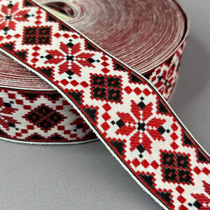 3 см тесьма национальная с украинским орнаментом - черный ромб