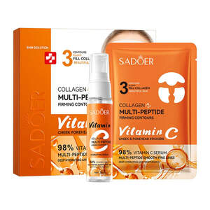 Набор по уходу за кожей лица с растворимыми патчами и сывороткой Sadoer