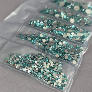 Набор страз для дизайна и декора холодной фиксации -1000 шт аква