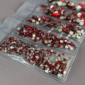 Набор страз для дизайна и декора холодной фиксации -1000 шт красный